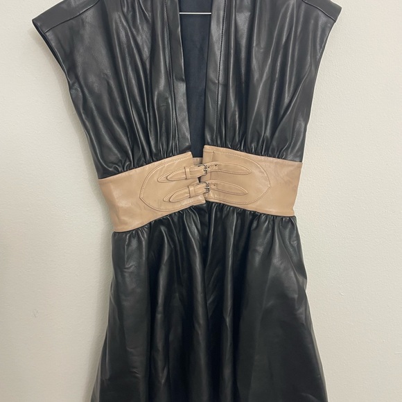 Alexis Berlin Mini Dress Faux Leather  Black Size M $495 msrp - Picture 9 of 9